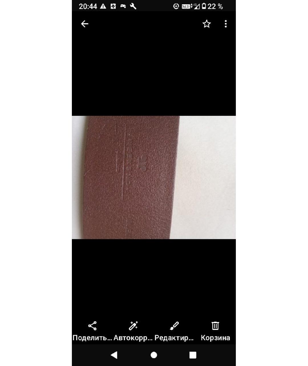 WEEKEND MAX MARA Коричневый кожаный ремень, фото 3