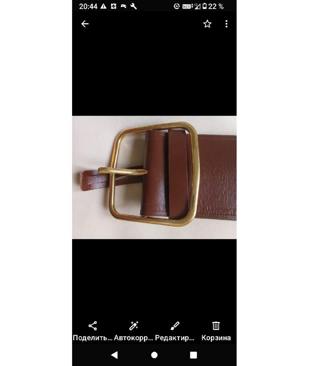 WEEKEND MAX MARA Коричневый кожаный ремень, фото 4