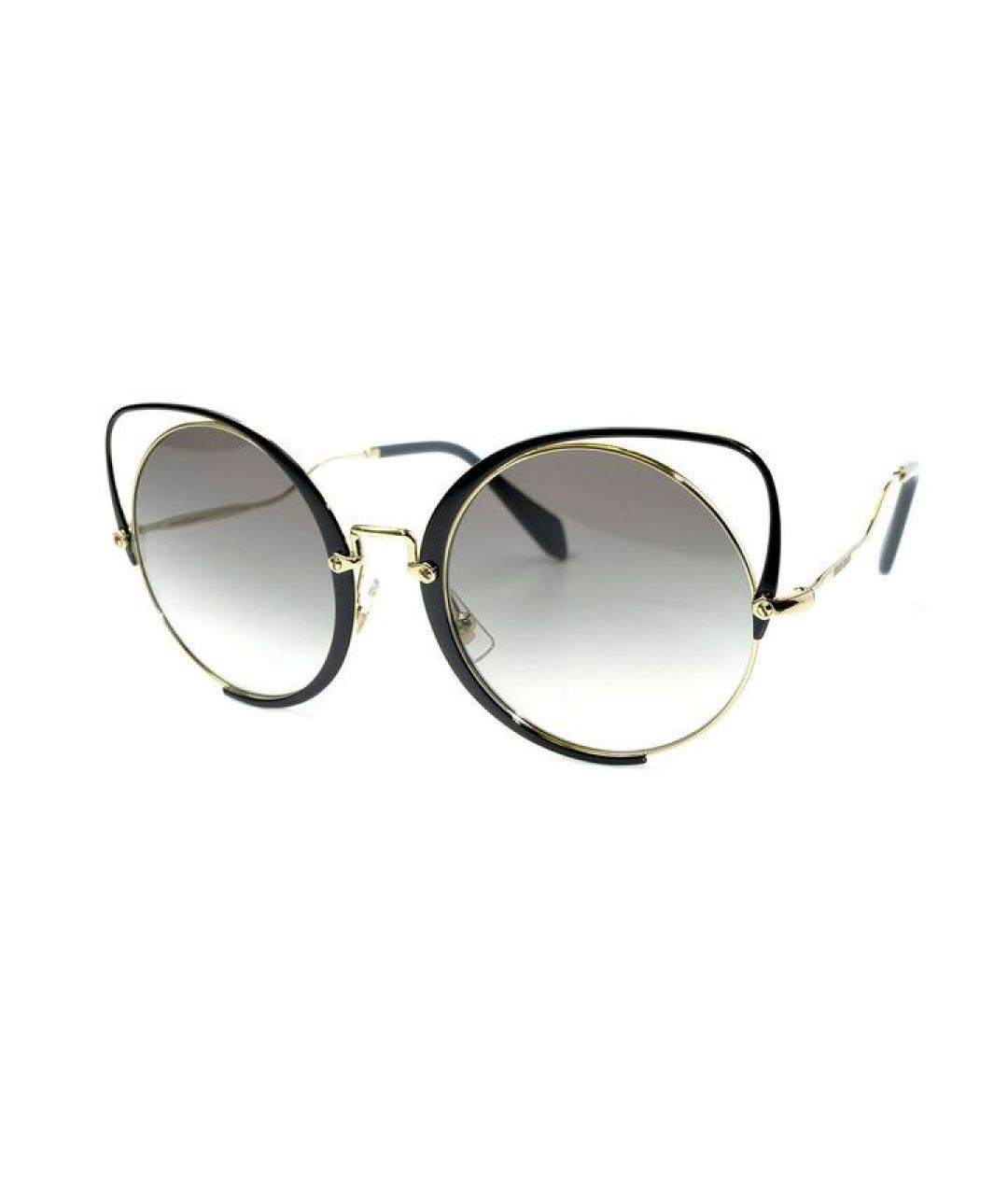 MIU MIU Черные металлические солнцезащитные очки, фото 9