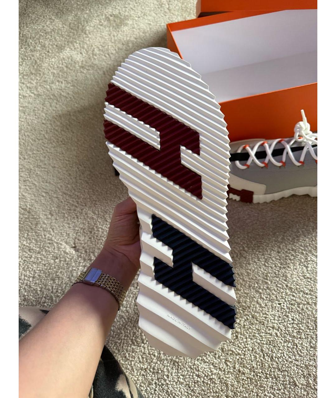 HERMES Мульти текстильные низкие кроссовки / кеды, фото 5