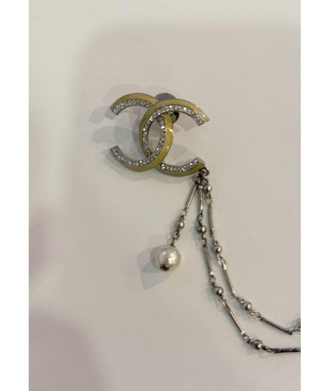 CHANEL Серебряная металлическая булавка / брошь, фото 4
