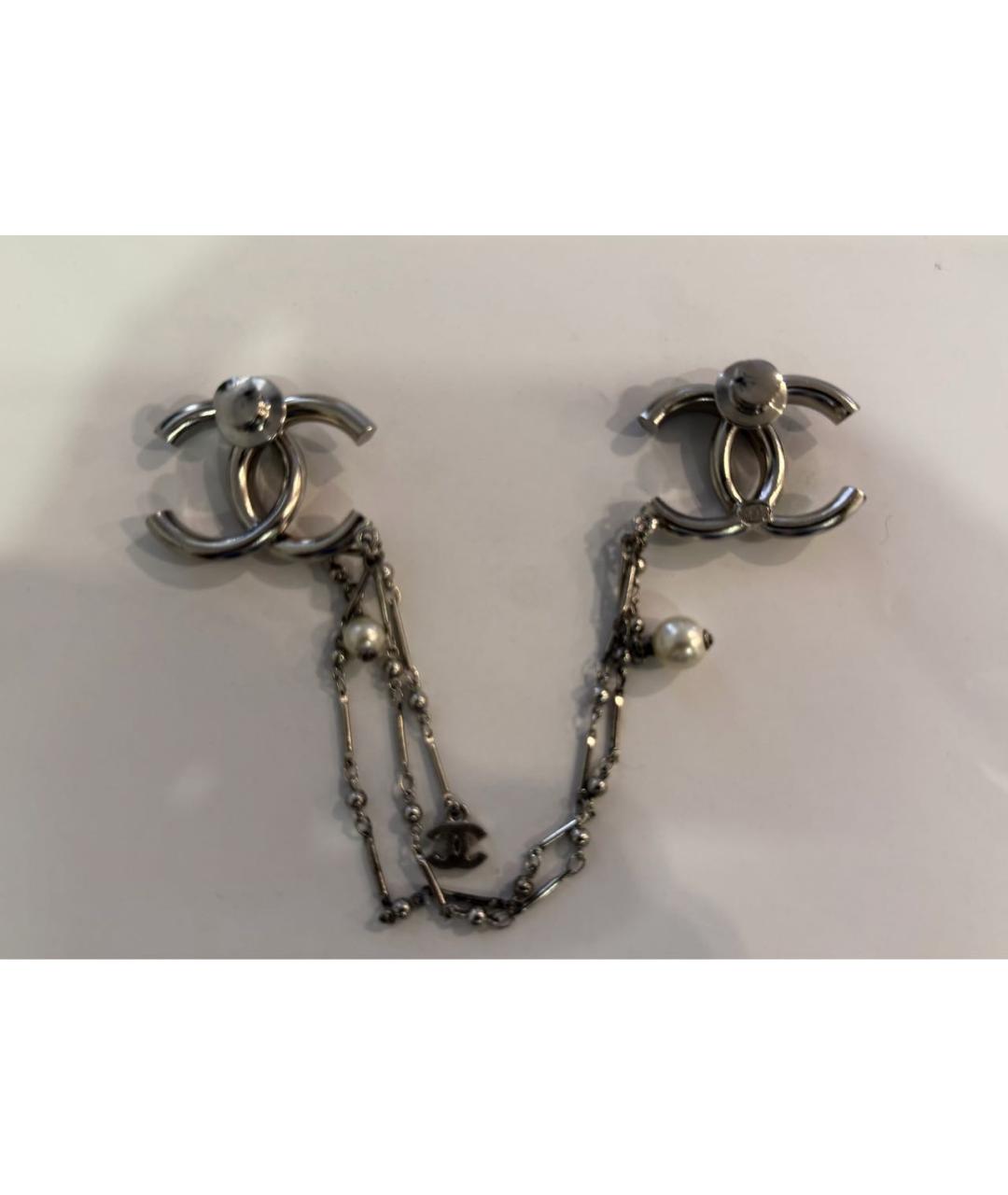 CHANEL Серебряная металлическая булавка / брошь, фото 5