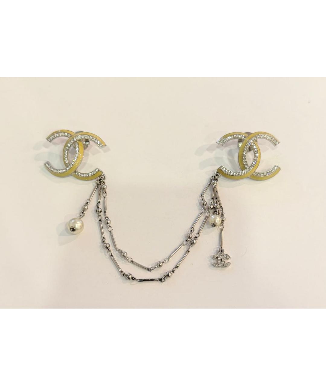 CHANEL Серебряная металлическая булавка / брошь, фото 7