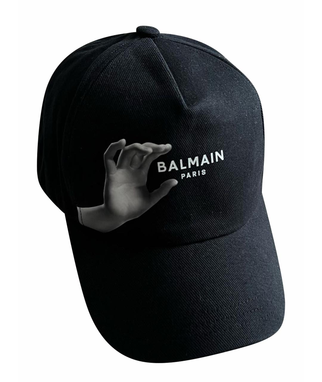 BALMAIN Черная хлопковая кепка/бейсболка, фото 1