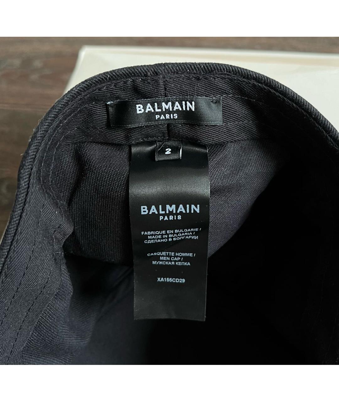 BALMAIN Черная хлопковая кепка/бейсболка, фото 4