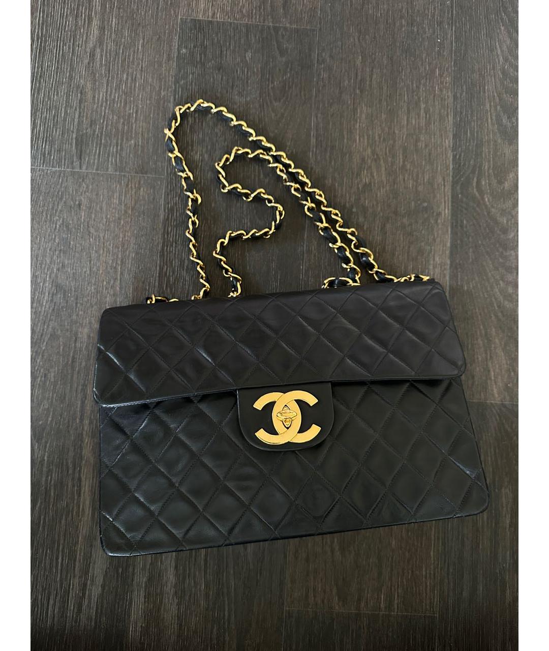 CHANEL Черная кожаная сумка тоут, фото 9