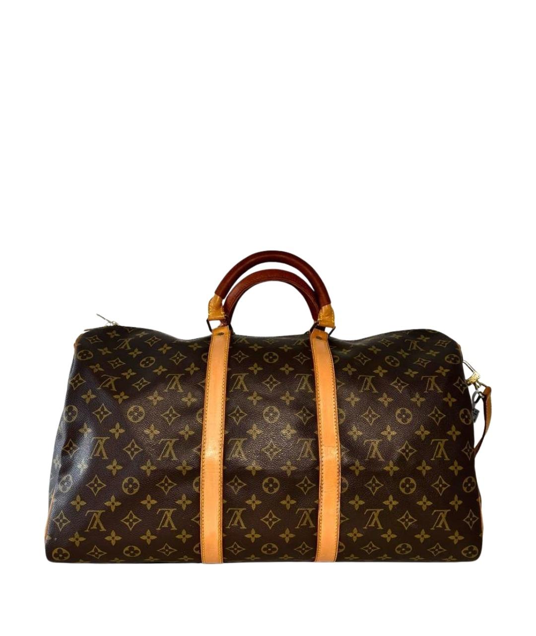 LOUIS VUITTON Коричневая кожаная дорожная/спортивная сумка, фото 1