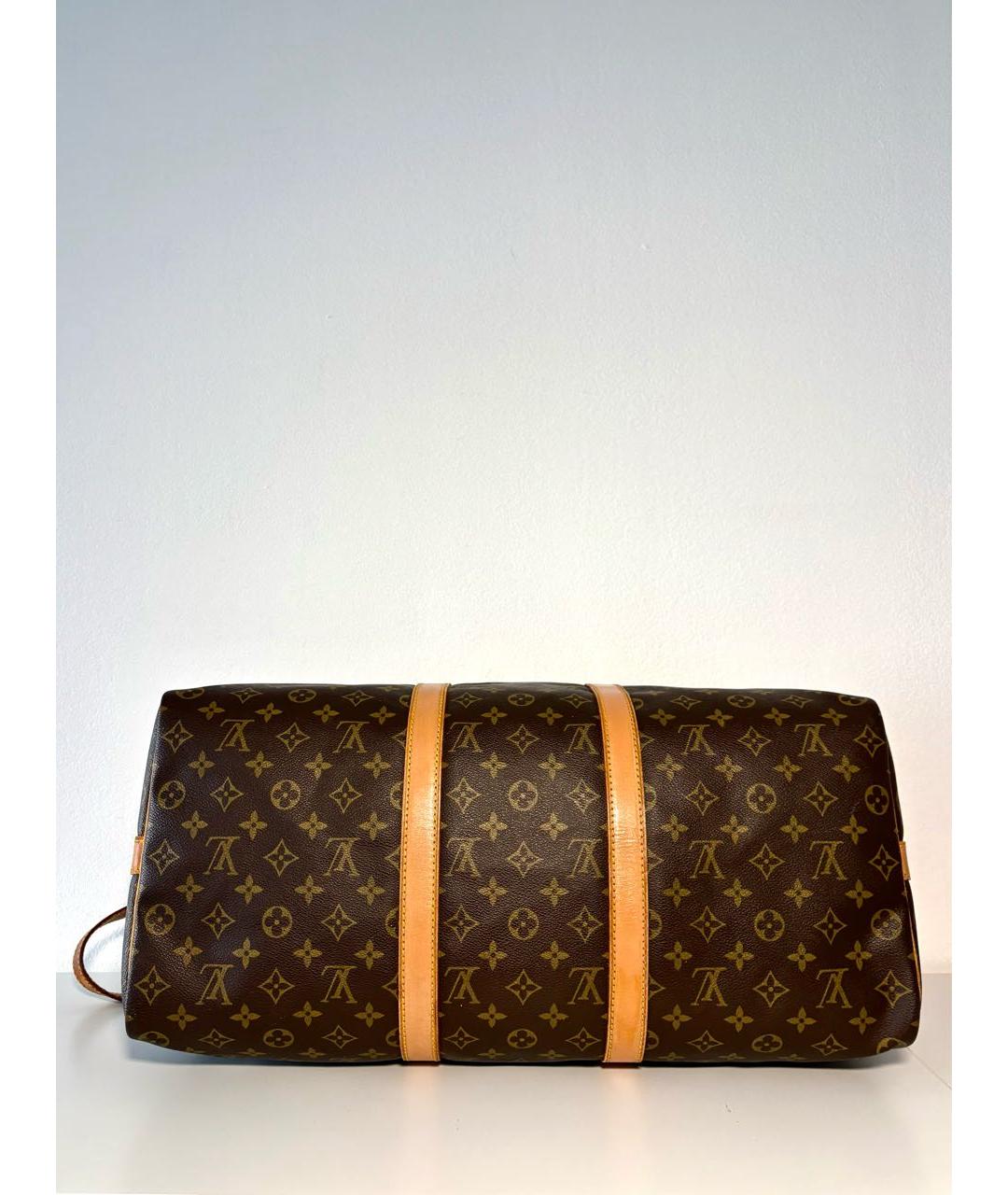 LOUIS VUITTON Коричневая кожаная дорожная/спортивная сумка, фото 3