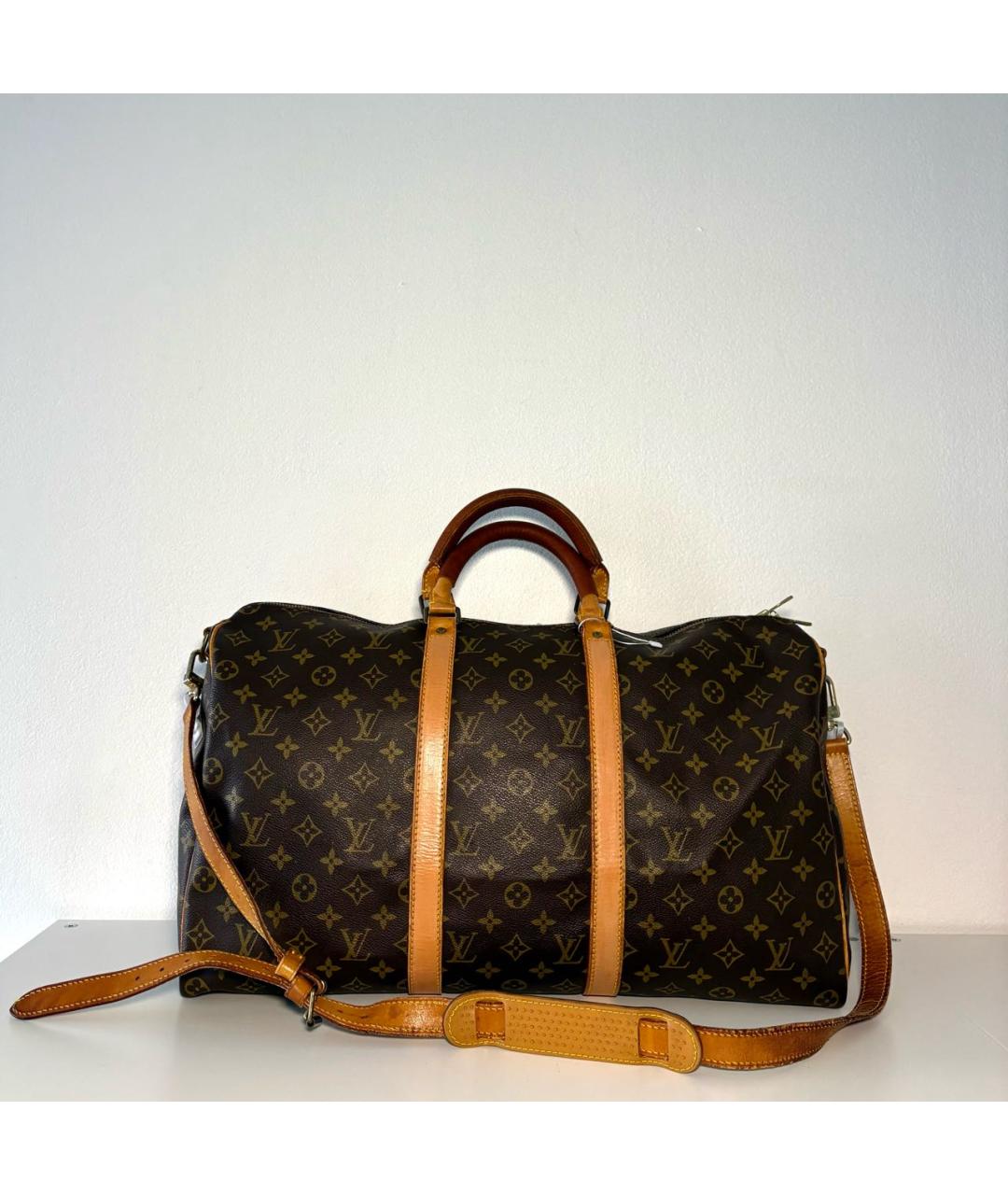 LOUIS VUITTON Коричневая кожаная дорожная/спортивная сумка, фото 2