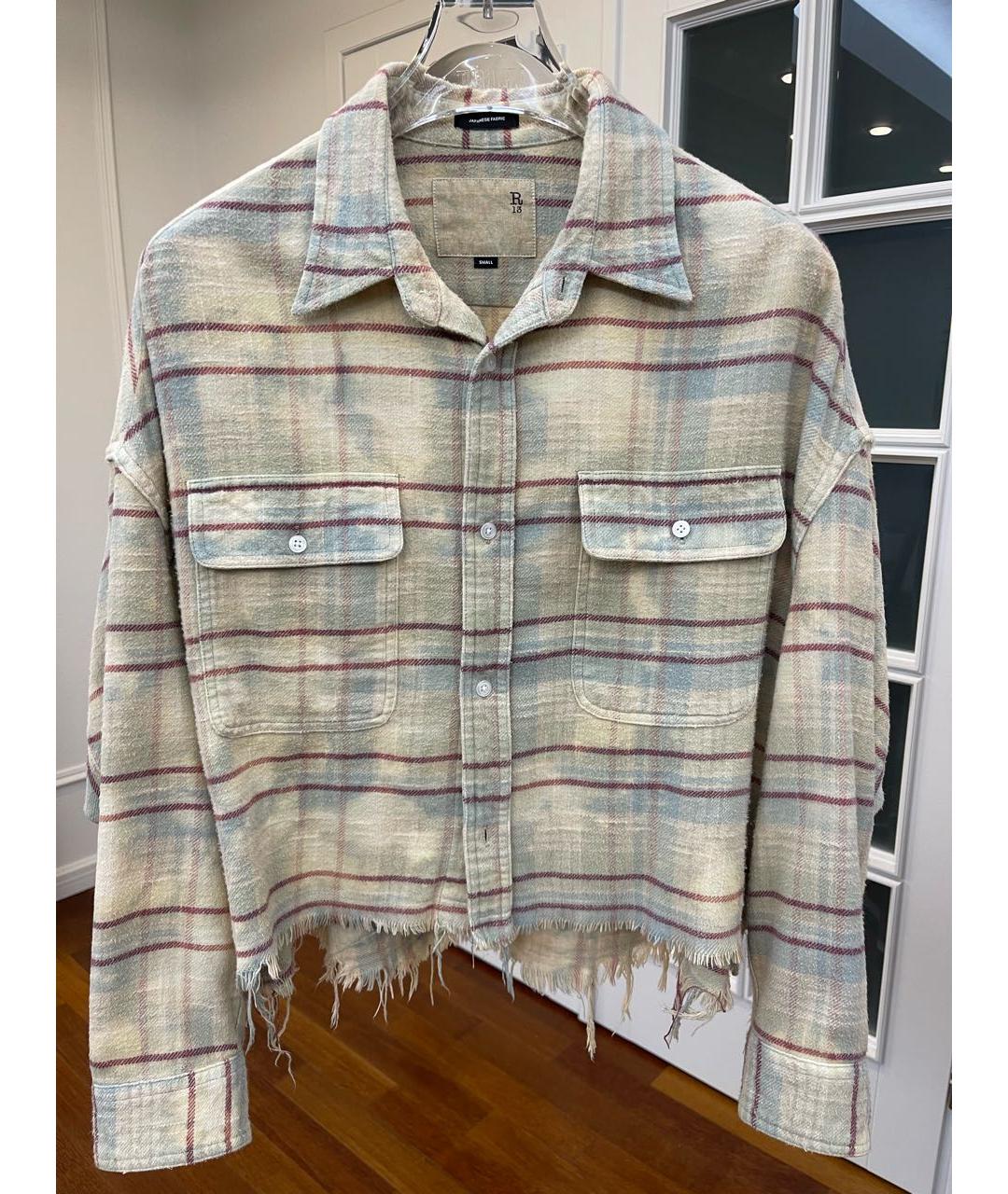 R13 Бежевая хлопковая рубашка, фото 2