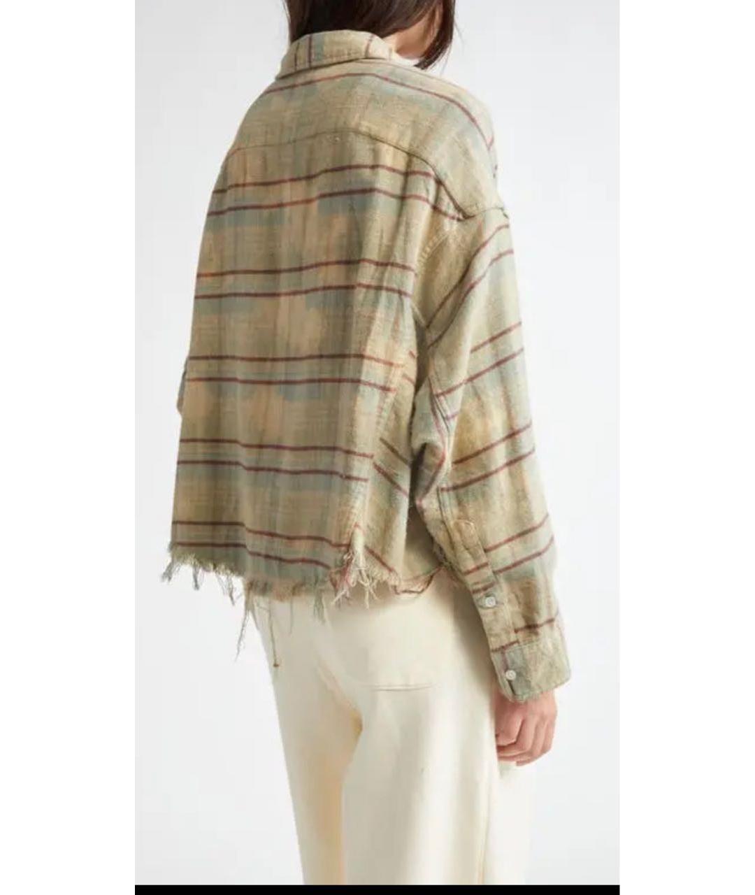 R13 Бежевая хлопковая рубашка, фото 8