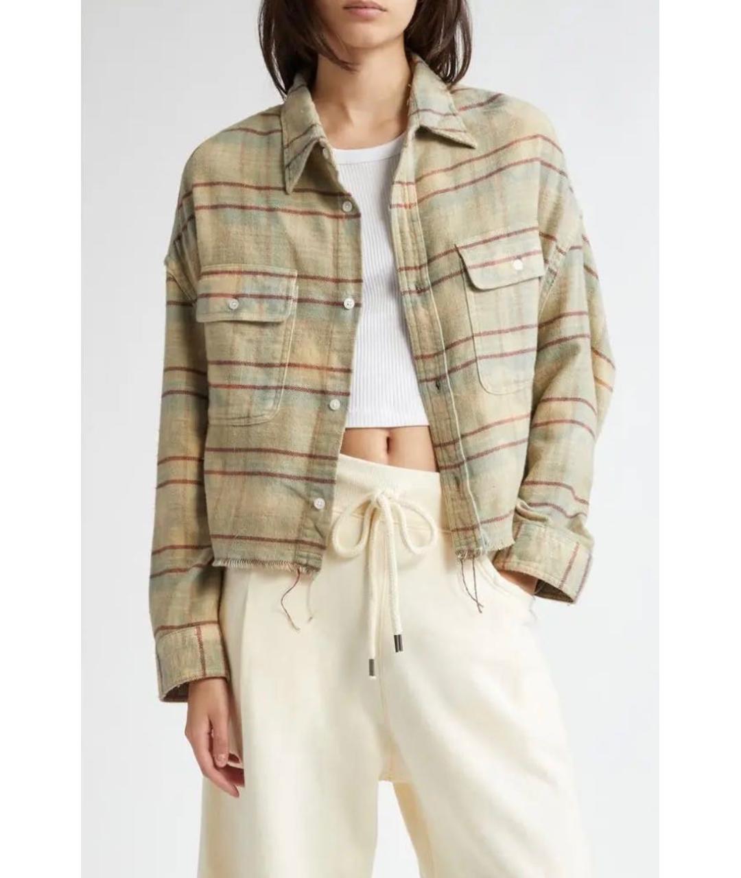 R13 Бежевая хлопковая рубашка, фото 7