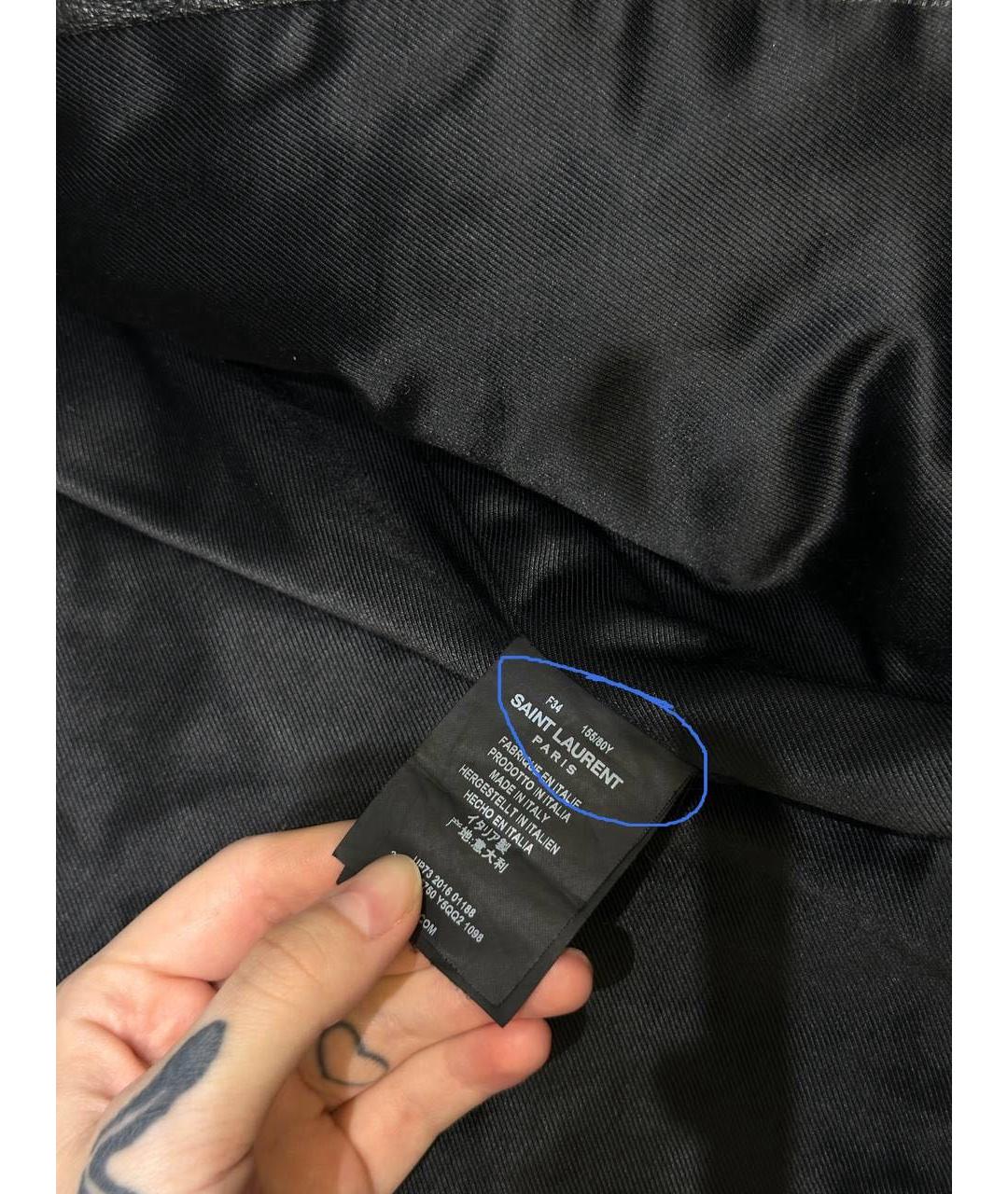 SAINT LAURENT Черная кожаная куртка, фото 4