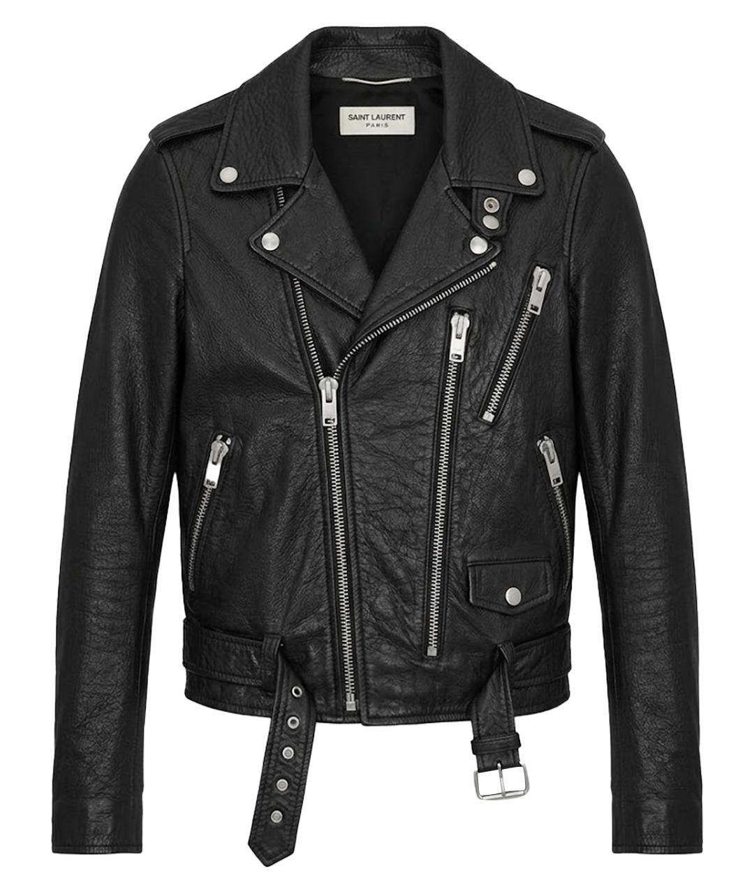 SAINT LAURENT Черная кожаная куртка, фото 1