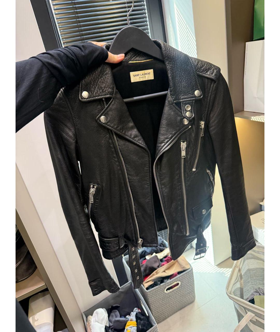 SAINT LAURENT Черная кожаная куртка, фото 5