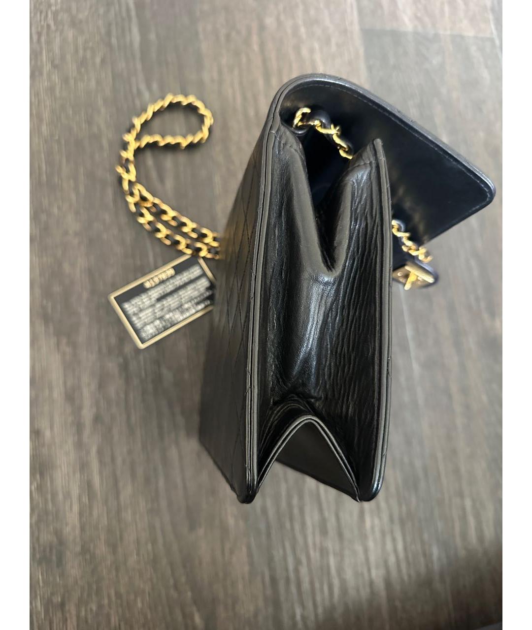 CHANEL Черная кожаная сумка через плечо, фото 6