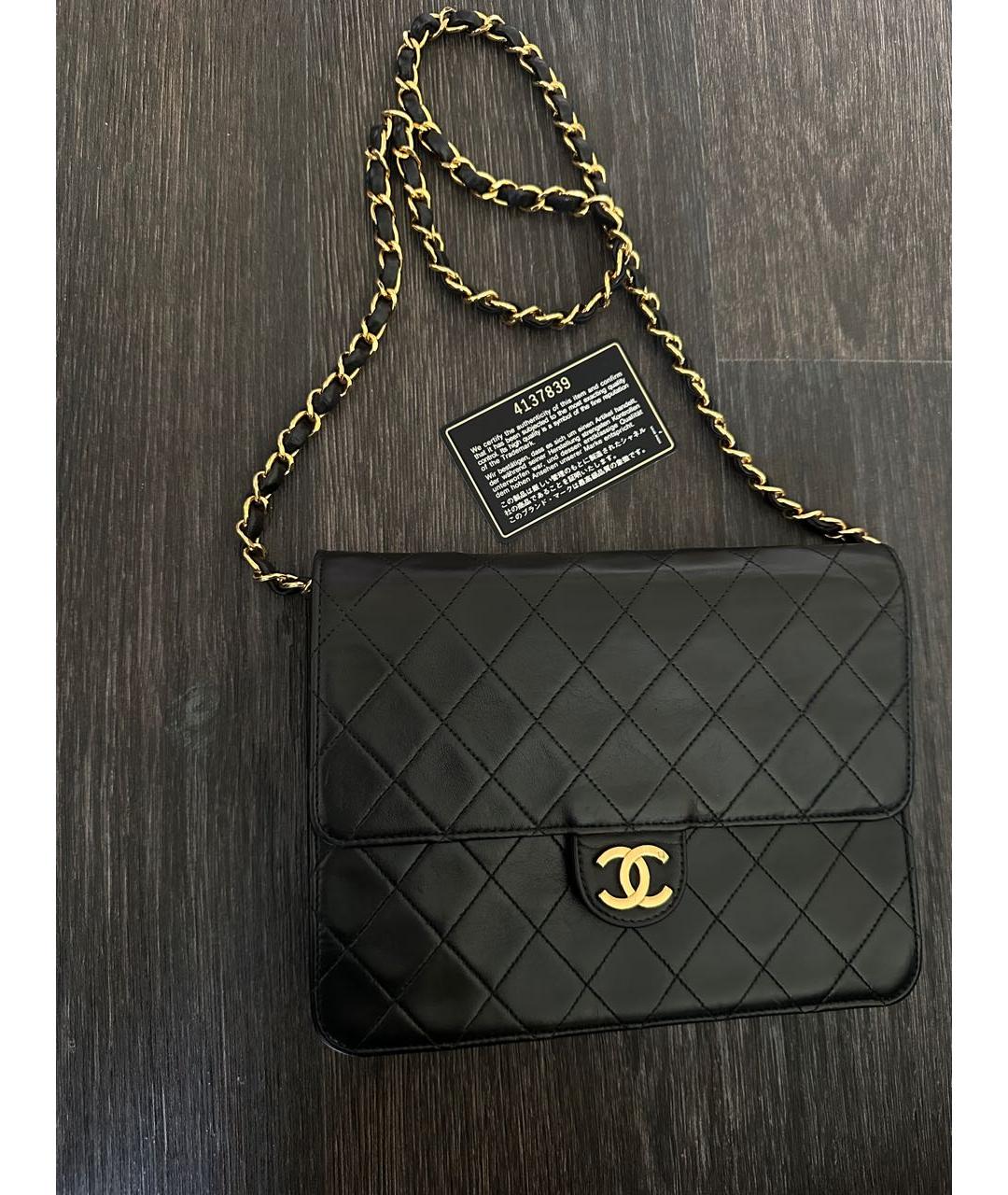 CHANEL Черная кожаная сумка через плечо, фото 9