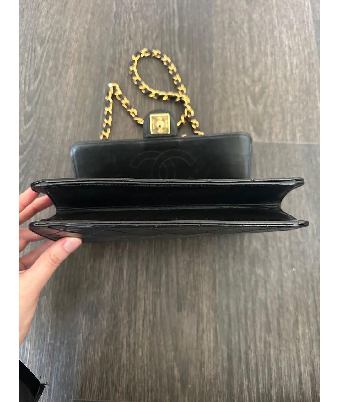 CHANEL Черная кожаная сумка через плечо, фото 4