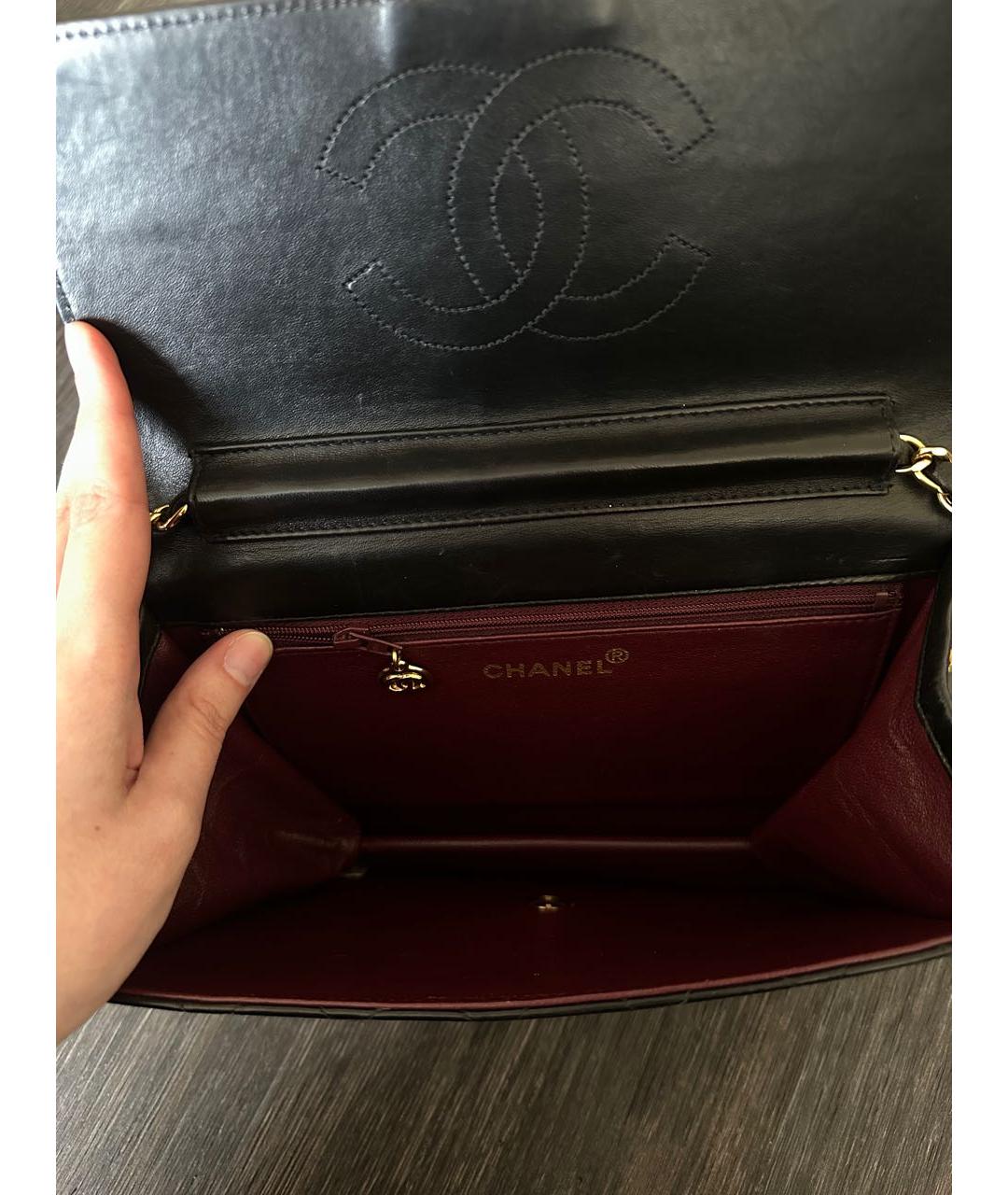 CHANEL Черная кожаная сумка через плечо, фото 7