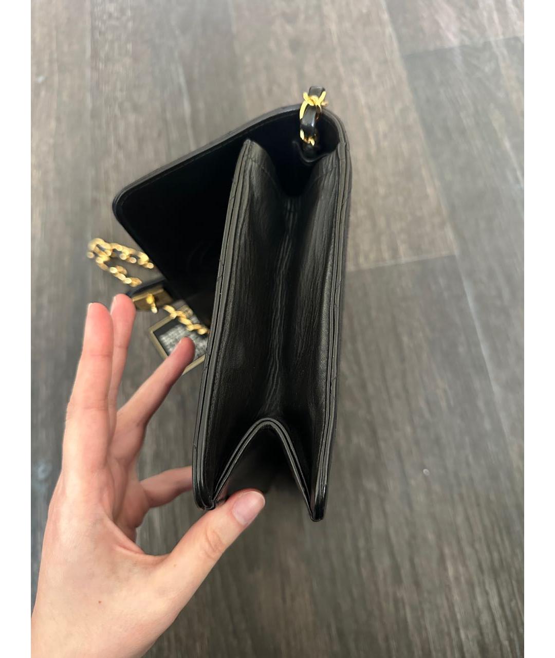 CHANEL Черная кожаная сумка через плечо, фото 5