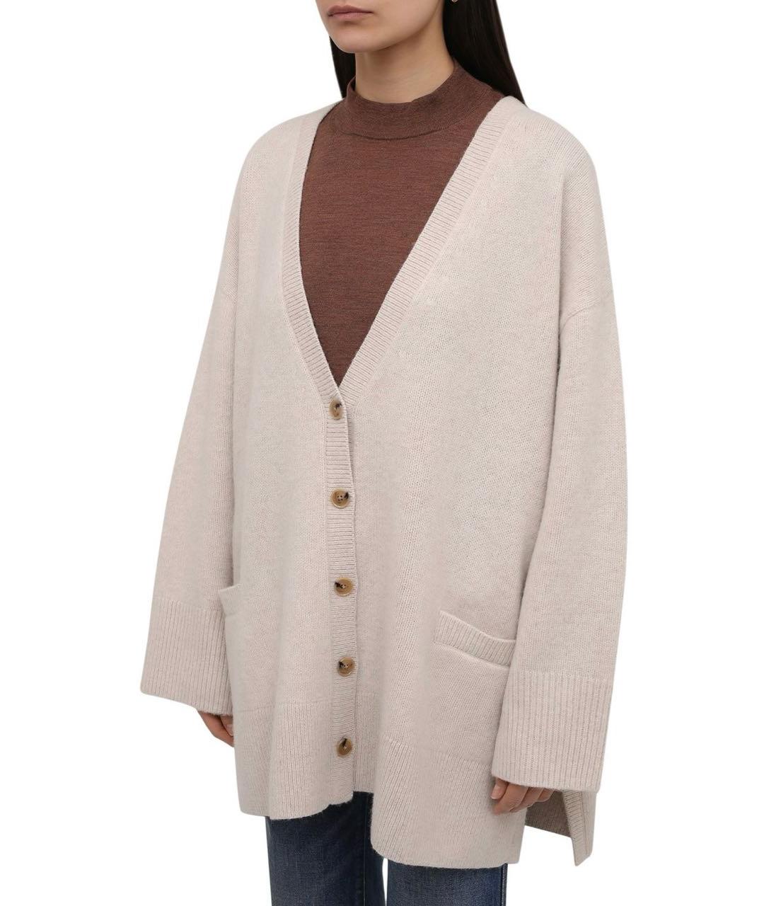 TOTEME Бежевый шерстяной кардиган, фото 3