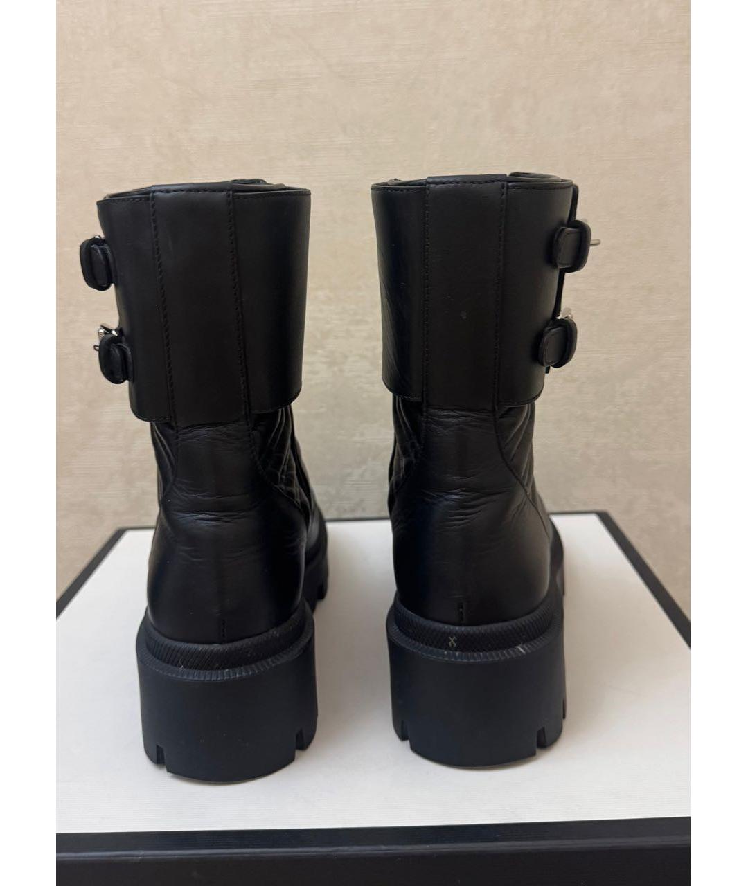 GUCCI Черные кожаные ботинки, фото 4