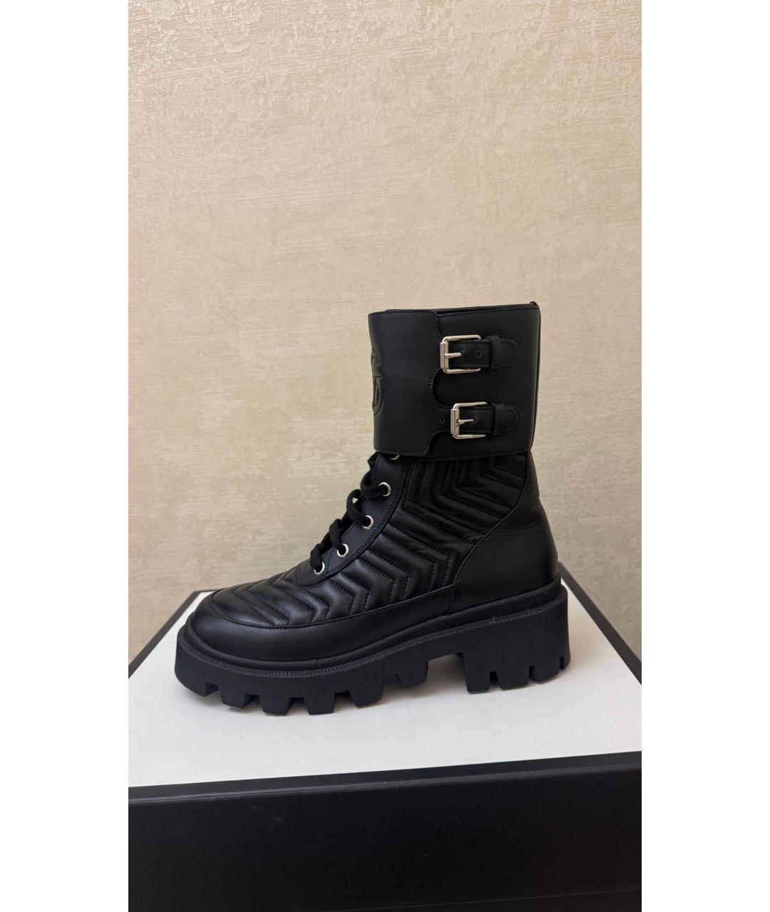 GUCCI Черные кожаные ботинки, фото 5