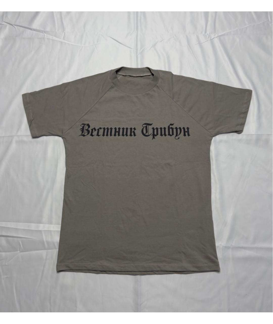 YEEZY Серая хлопковая футболка, фото 5
