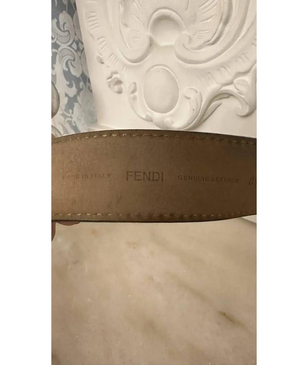 FENDI Черный кожаный ремень, фото 3