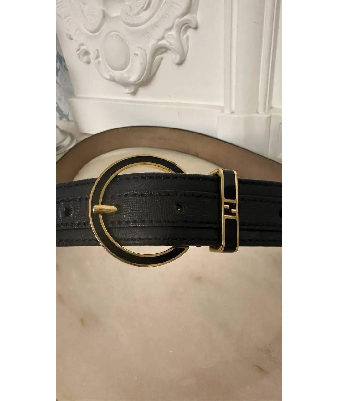 FENDI Черный кожаный ремень, фото 2