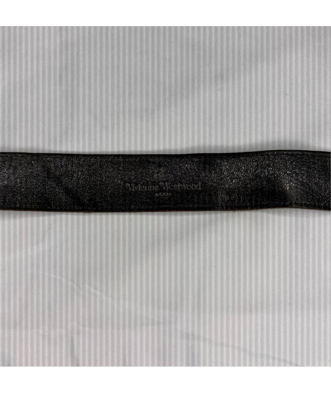 VIVIENNE WESTWOOD Серый кожаный ремень, фото 4