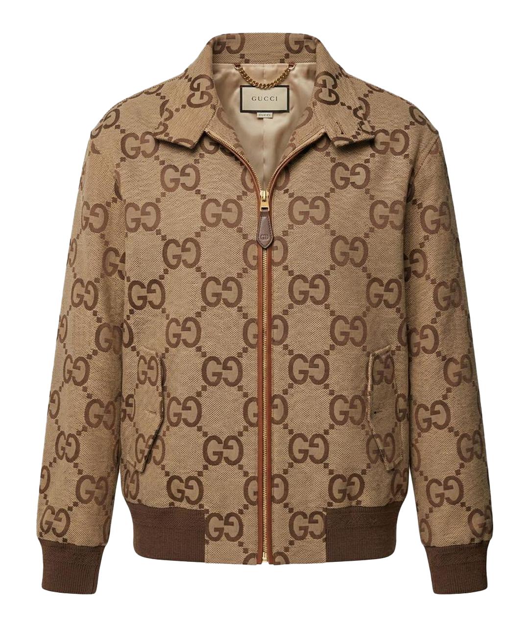 GUCCI Коричневая хлопко-эластановая куртка, фото 1