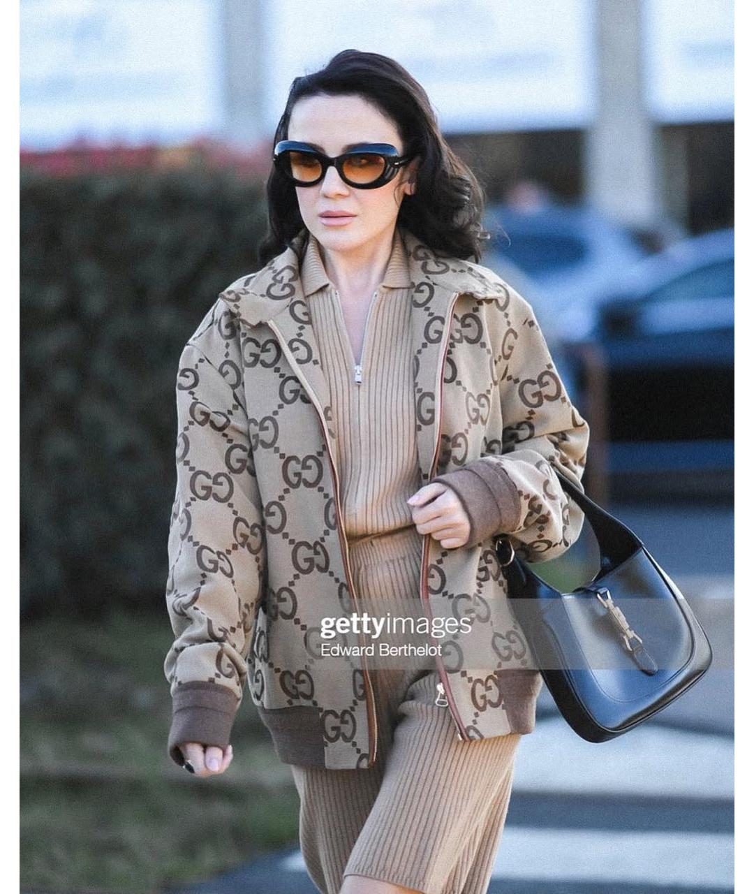 GUCCI Коричневая хлопко-эластановая куртка, фото 3