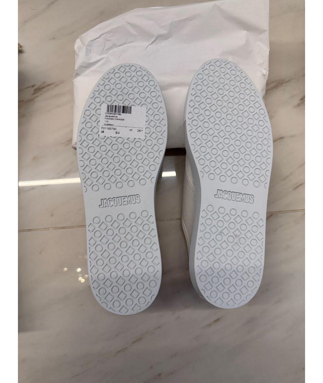 JACQUEMUS Белые текстильные кеды, фото 4