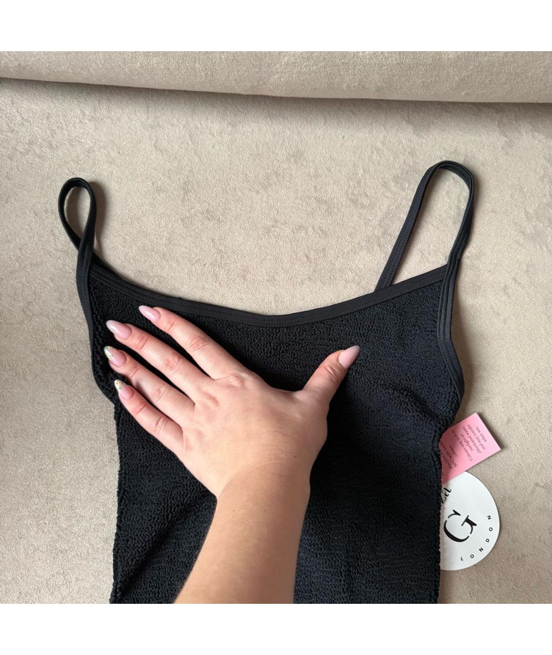 HUNZA G Черный полиамидовый купальник, фото 3