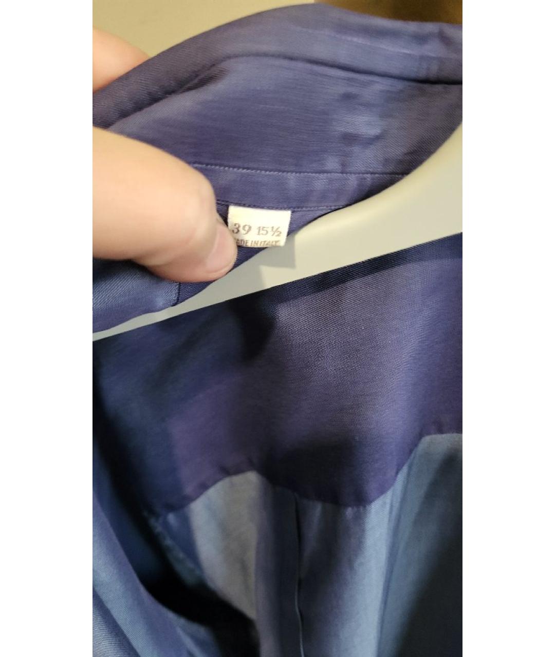 ZILLI Темно-синяя хлопковая кэжуал рубашка, фото 3