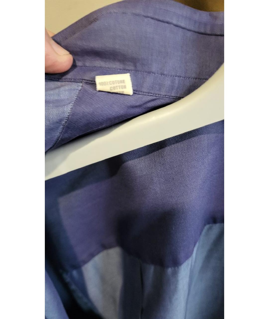 ZILLI Темно-синяя хлопковая кэжуал рубашка, фото 4