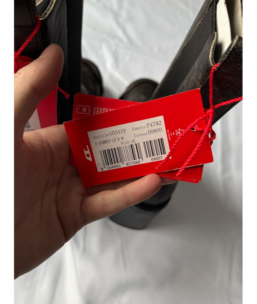 DIESEL Коричневые кожаные ботильоны, фото 7