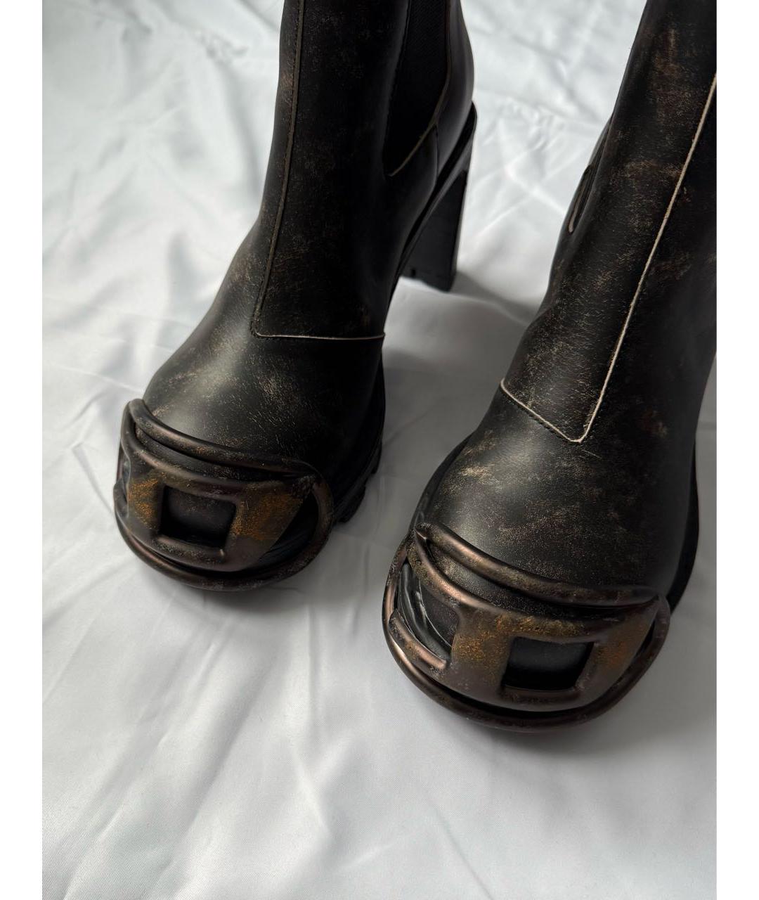 DIESEL Коричневые кожаные ботильоны, фото 5