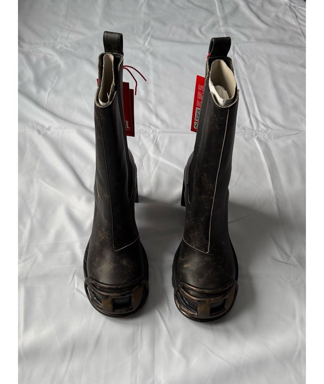 DIESEL Коричневые кожаные ботильоны, фото 2