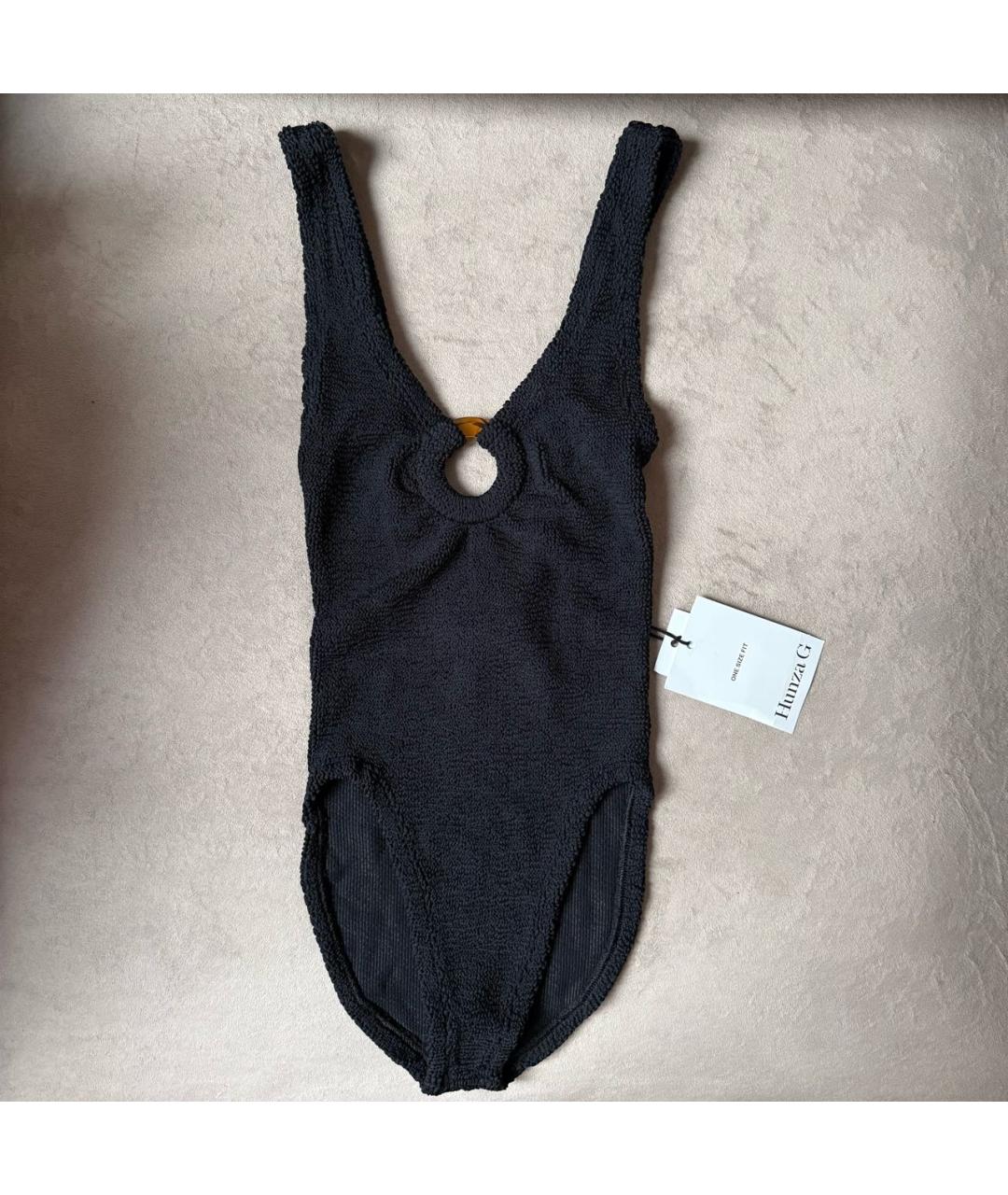 HUNZA G Черный полиамидовый купальник, фото 2