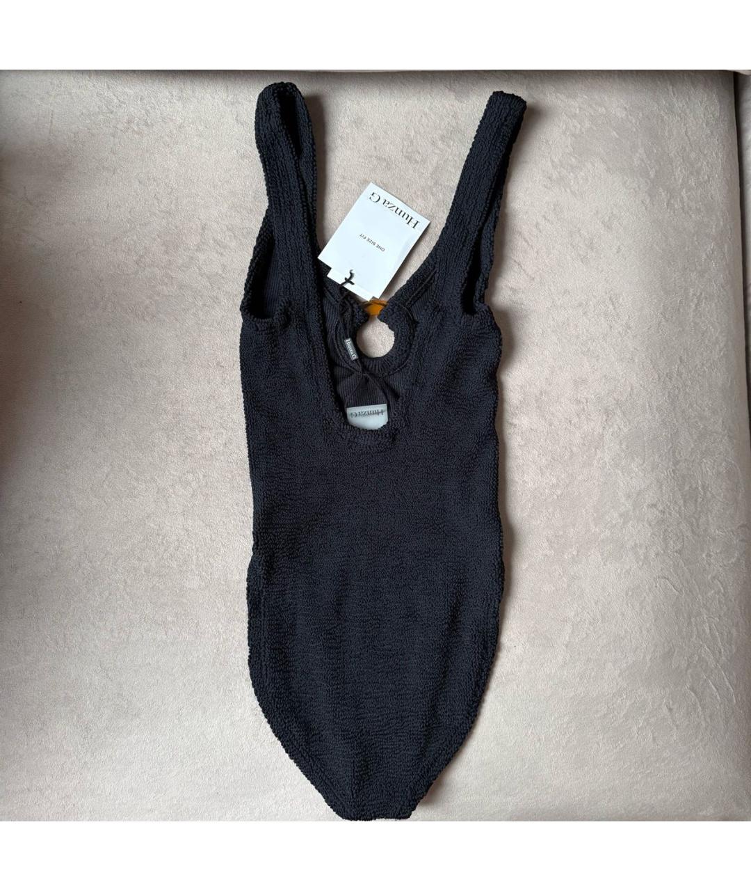 HUNZA G Черный полиамидовый купальник, фото 3