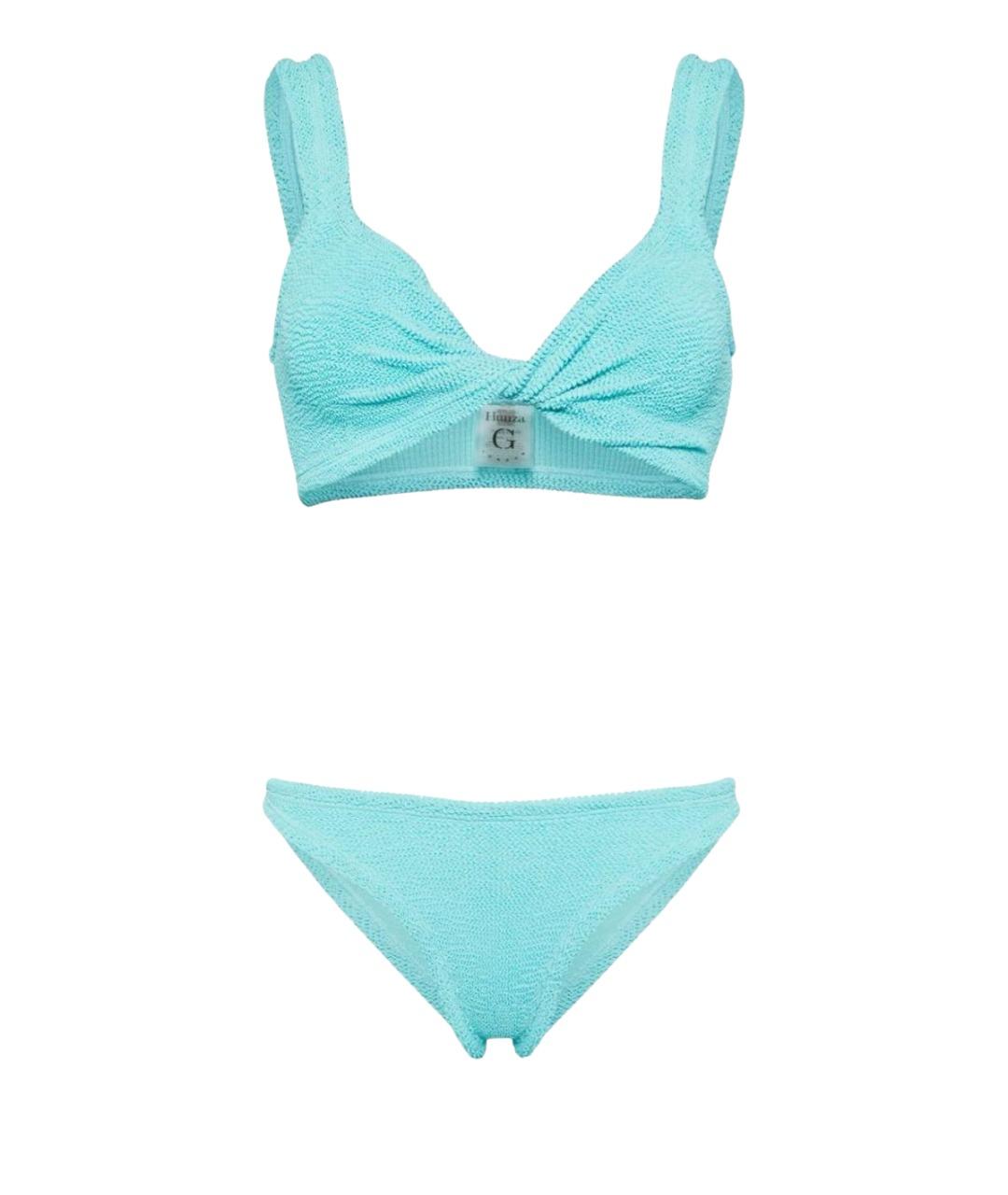 HUNZA G Бирюзовый полиамидовый купальник, фото 1