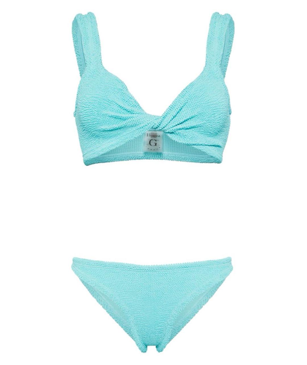 HUNZA G Бирюзовый полиамидовый купальник, фото 3