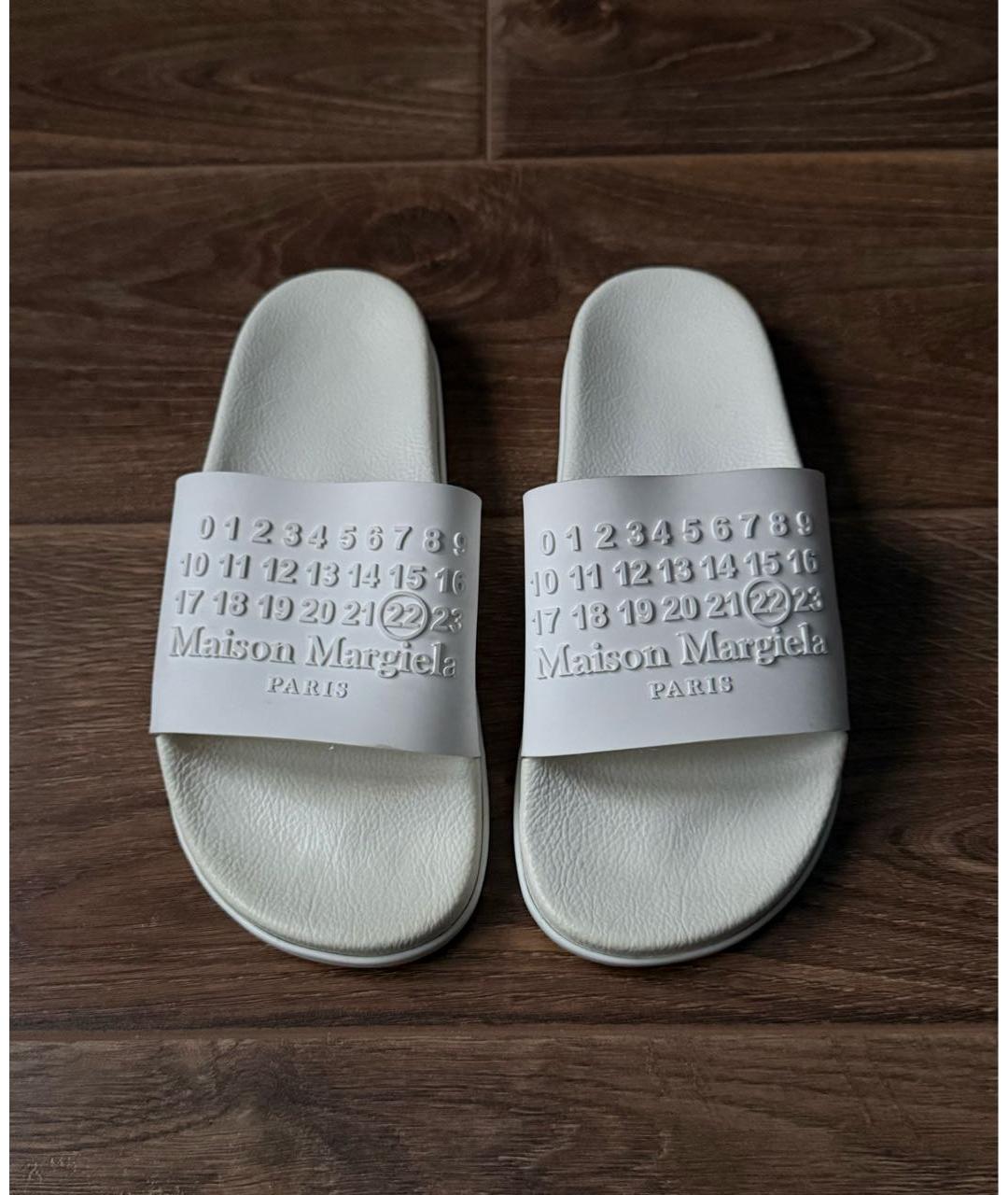 MAISON MARGIELA Белые резиновые шлепанцы, фото 2