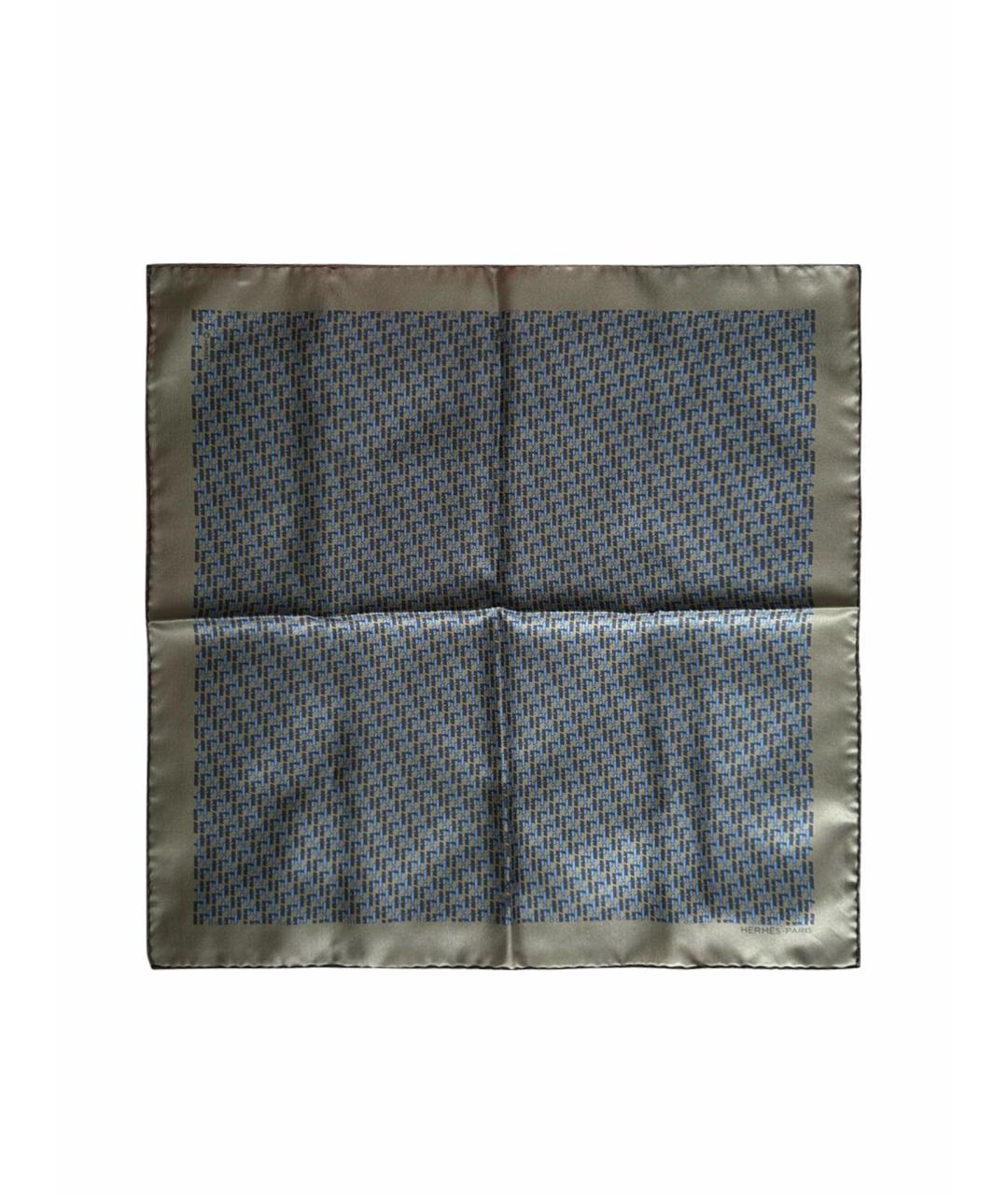 HERMES Бежевый шелковый платок, фото 1
