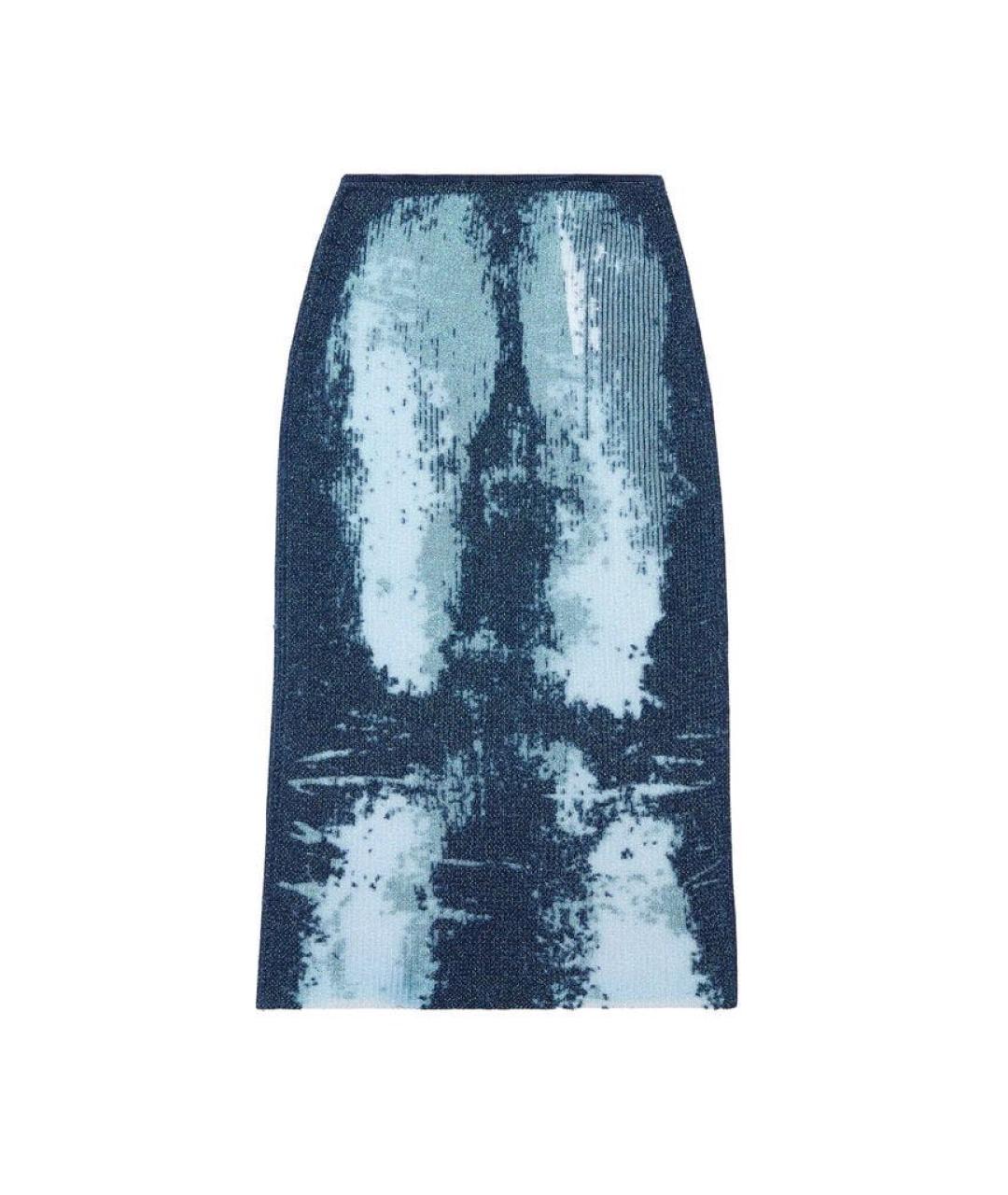 DIESEL Синяя хлопковая юбка миди, фото 1