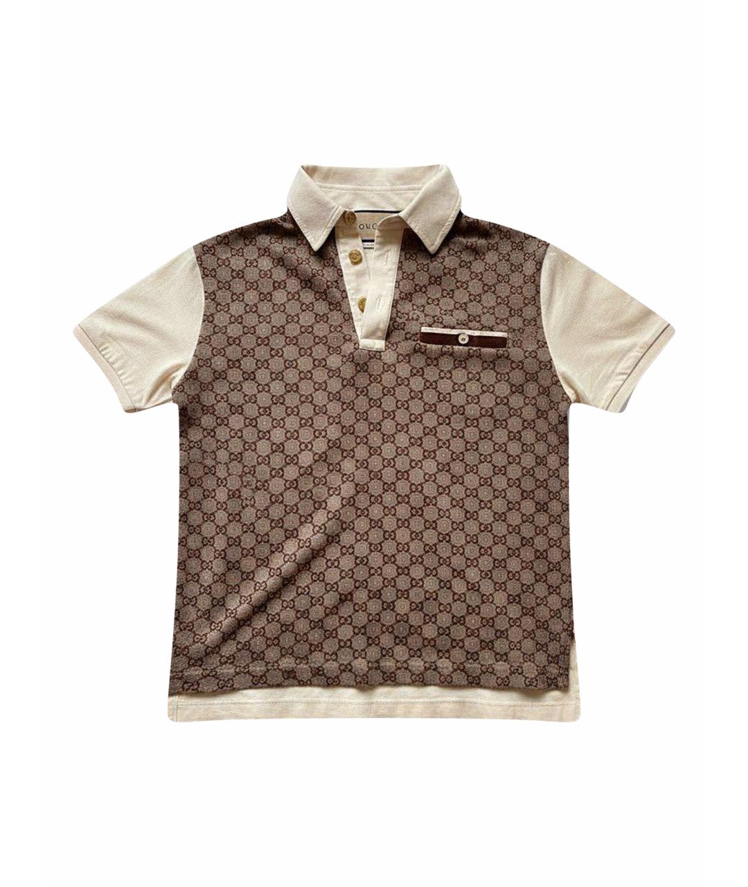 GUCCI Бежевая хлопковая футболка, фото 1