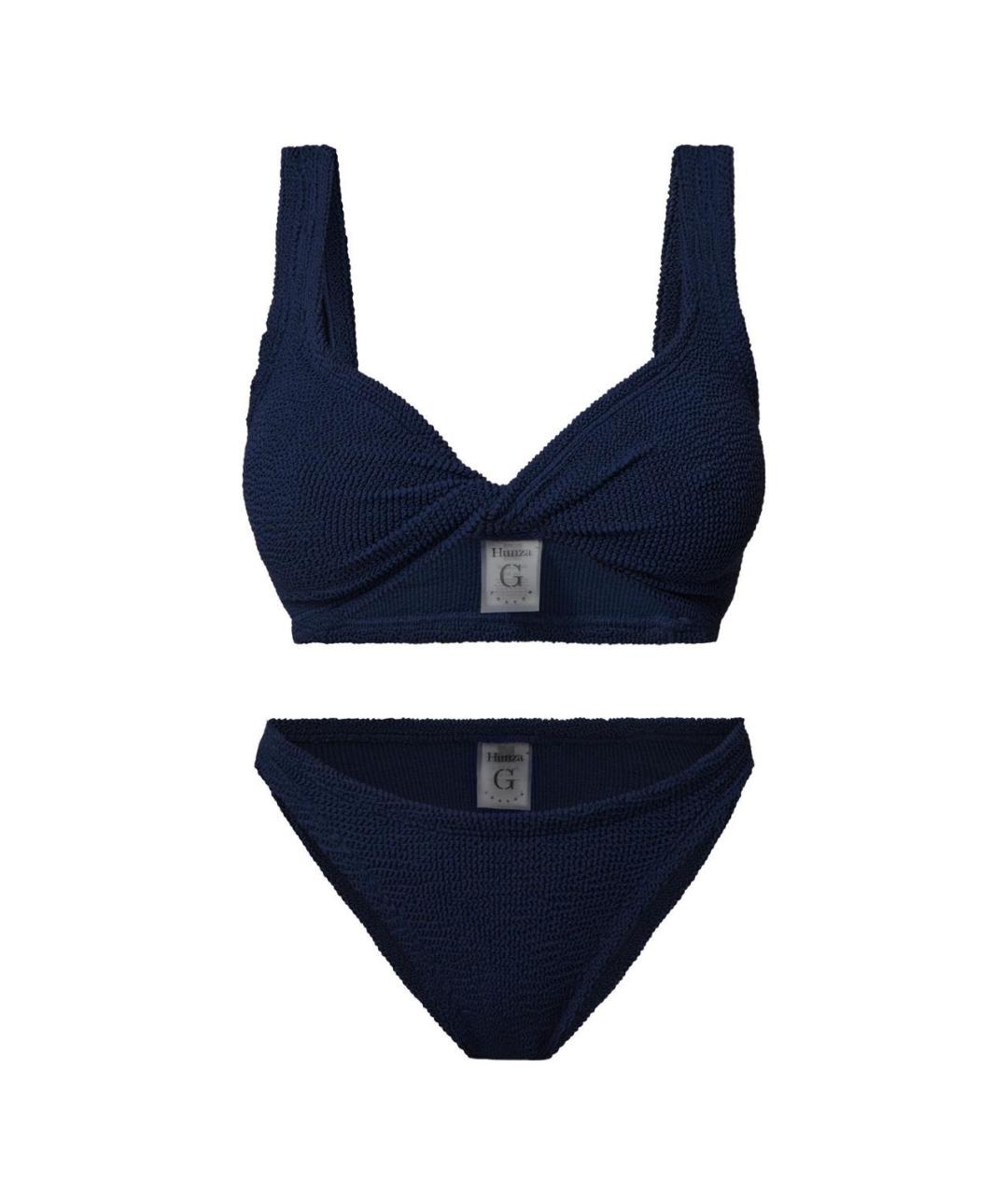 HUNZA G Темно-синий полиамидовый купальник, фото 3