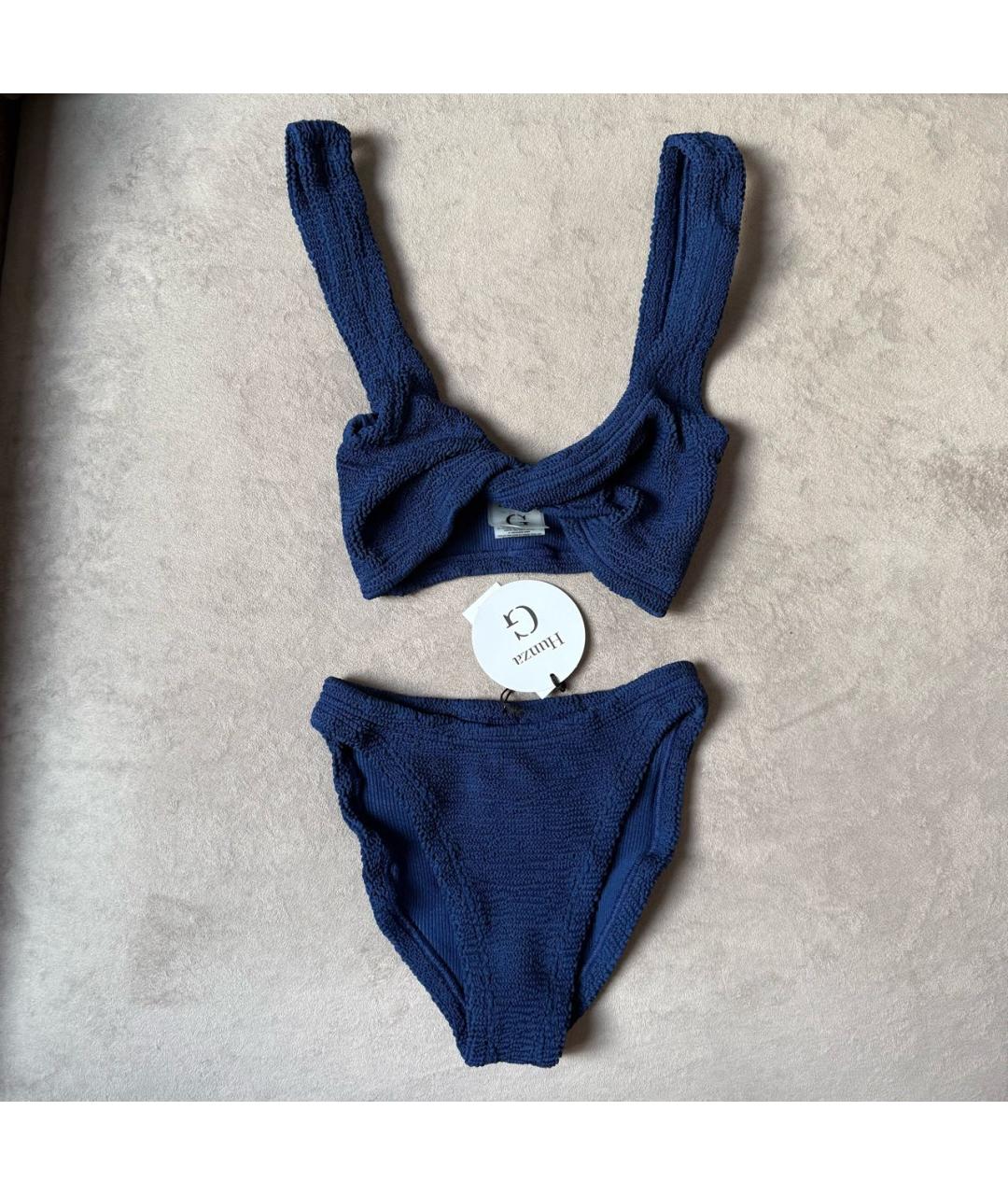 HUNZA G Темно-синий полиамидовый купальник, фото 2